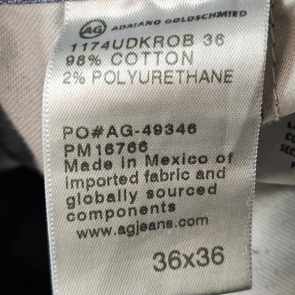 Adriano Goldschmied AG Denim Men’s Jeans 36x36 made in Mexico straight leg - Picture 10 of 15